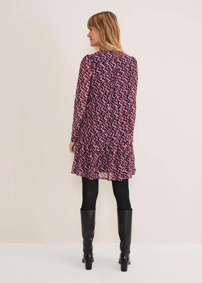 Dorathy Zig Zag Mesh Dress Multicoloured Women Phase Eight Dresses