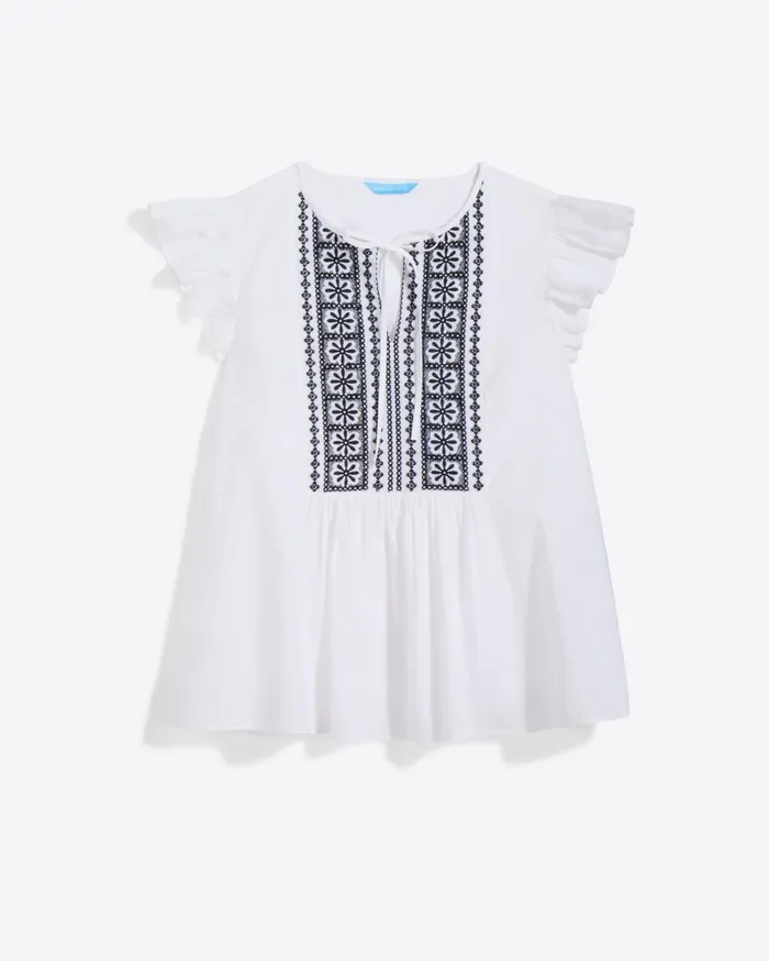 Draper James Ana Top In Embroidered Cotton Women Tops