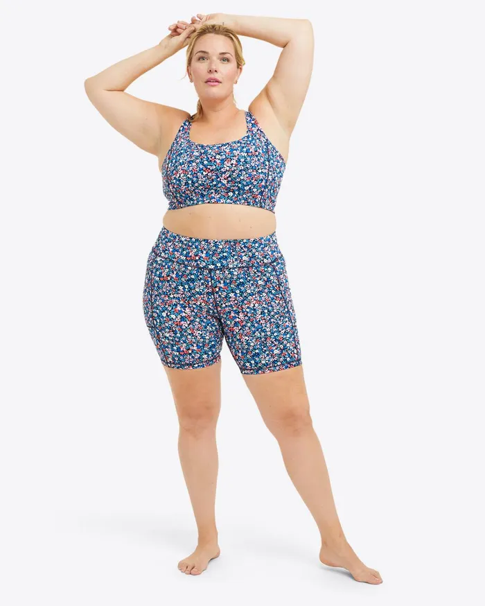 Draper James Bike Shorts In Allover Ditsy Floral Women Sport