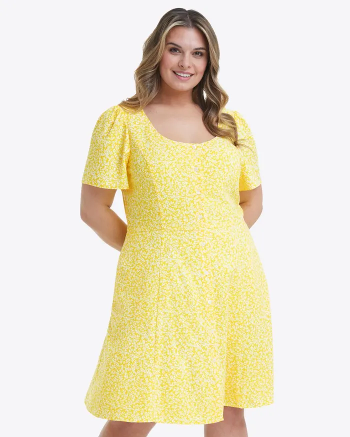 Draper James Bonnie Mini Dress In Golden Floral Women Dresses