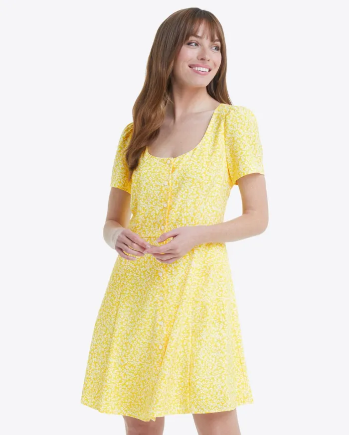 Draper James Bonnie Mini Dress In Golden Floral Women Dresses