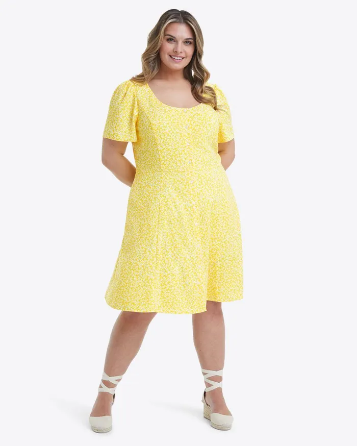 Draper James Bonnie Mini Dress In Golden Floral Women Dresses