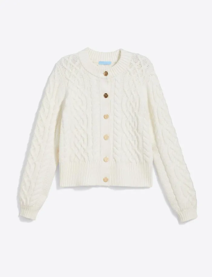 Draper James Cable Knit Cardigan In Cotton Women Sweaters
