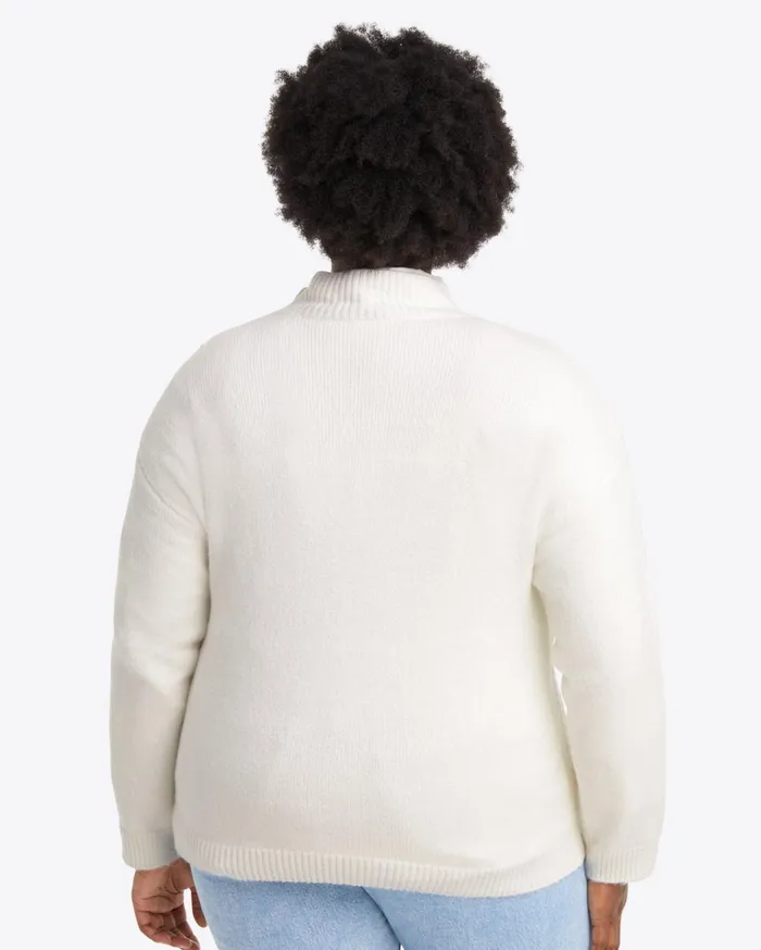 Draper James Cableknit Turtleneck Sweater In Magnolia White Women Tops