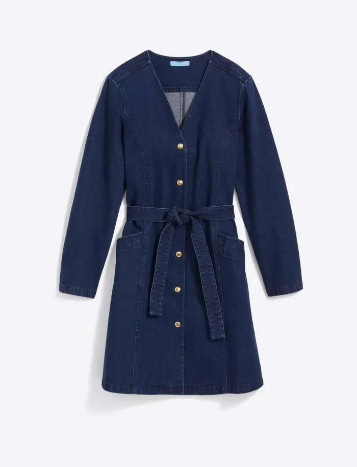 Draper James Colbie Snap Front Dress In Denim Women Dresses
