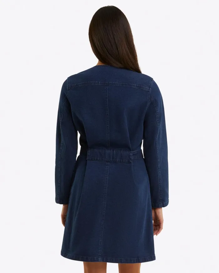 Draper James Colbie Snap Front Dress In Denim Women Dresses