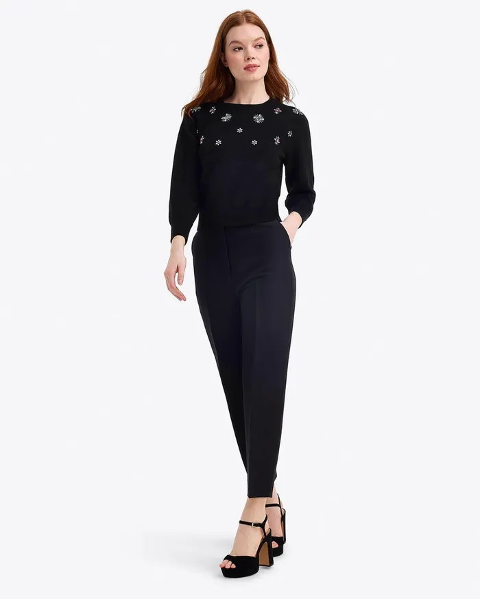 Draper James Embellished Crewneck Sweater Women Sweaters