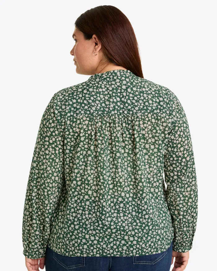 Draper James Evangaline Long Sleeve Top In Gauzy Cotton Women Tops