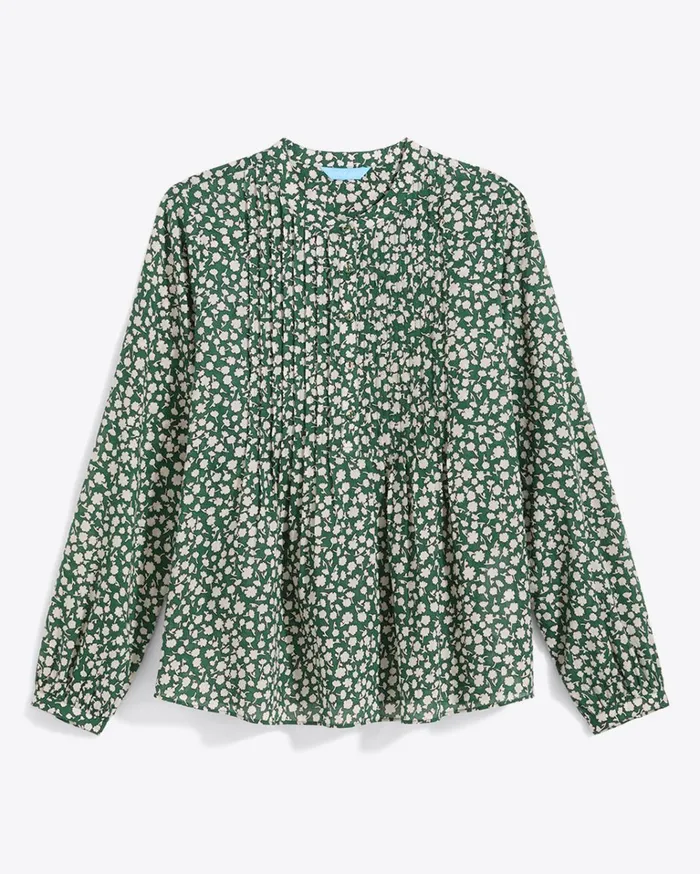 Draper James Evangaline Long Sleeve Top In Gauzy Cotton Women Tops