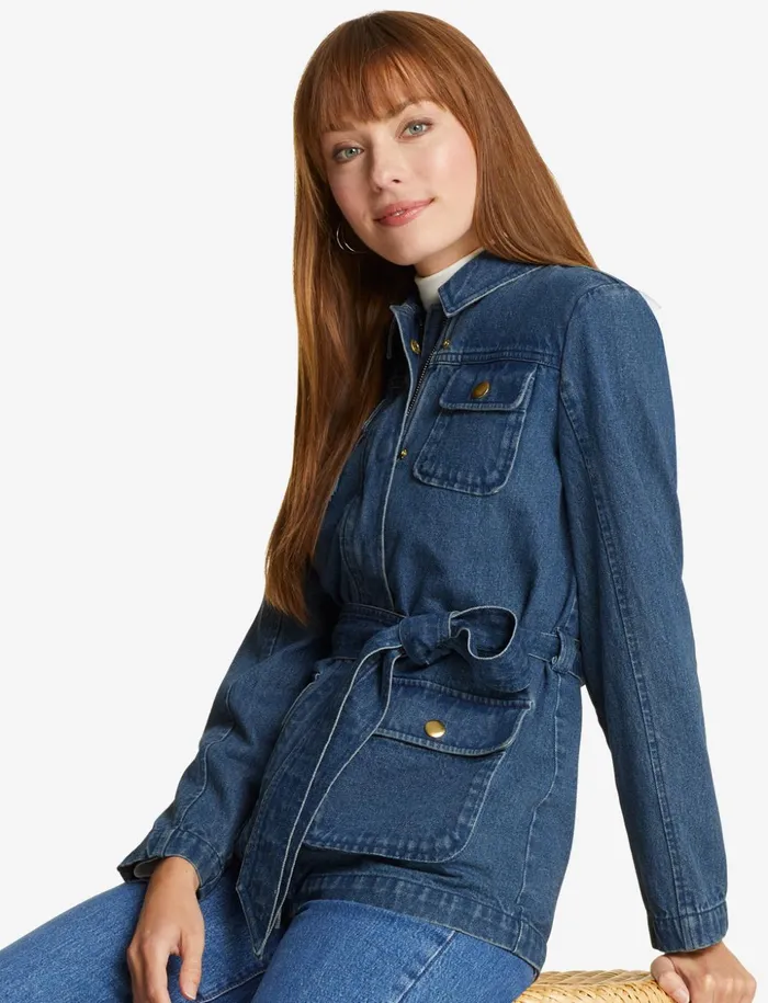 Draper James Field Jacket In Dark Wash Denim Women DJ X Tretorn