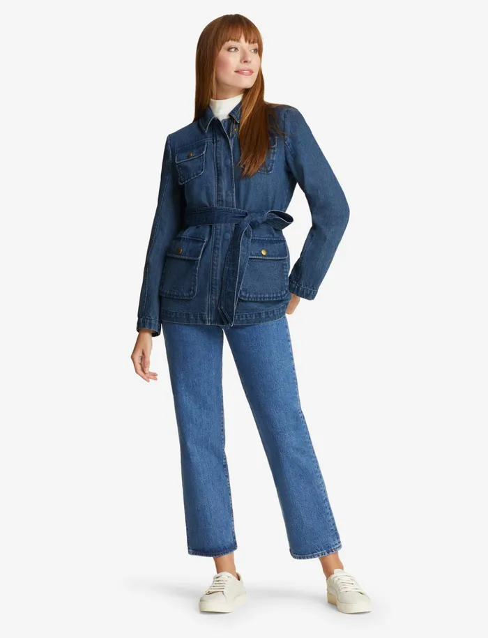 Draper James Field Jacket In Dark Wash Denim Women DJ X Tretorn