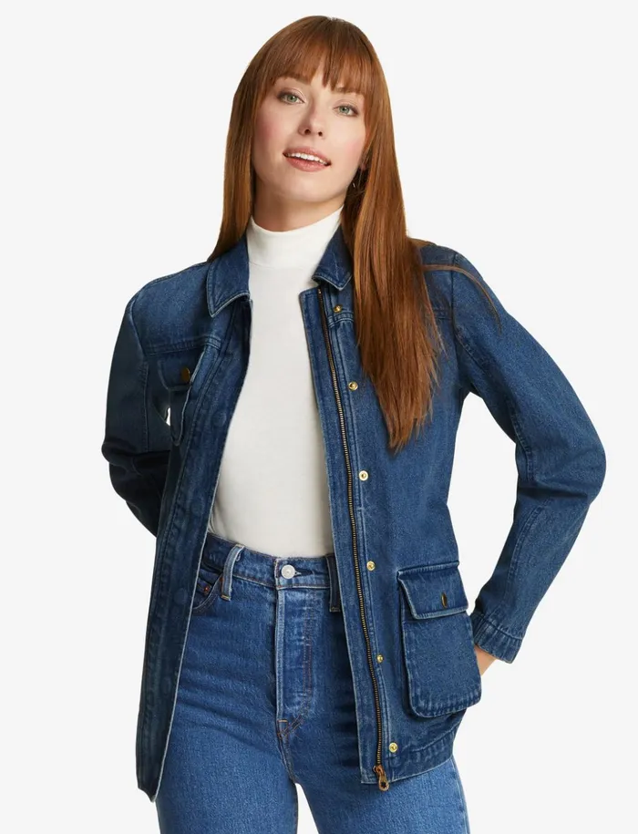 Draper James Field Jacket In Dark Wash Denim Women DJ X Tretorn