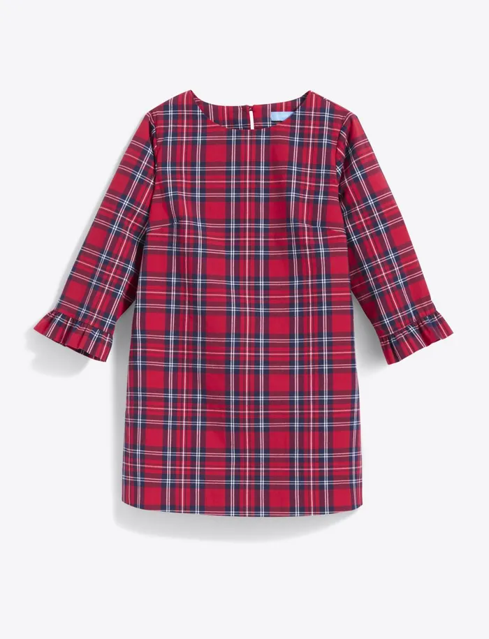 Draper James Girls Ruffle Shift Dress In Angie Plaid Women Dresses