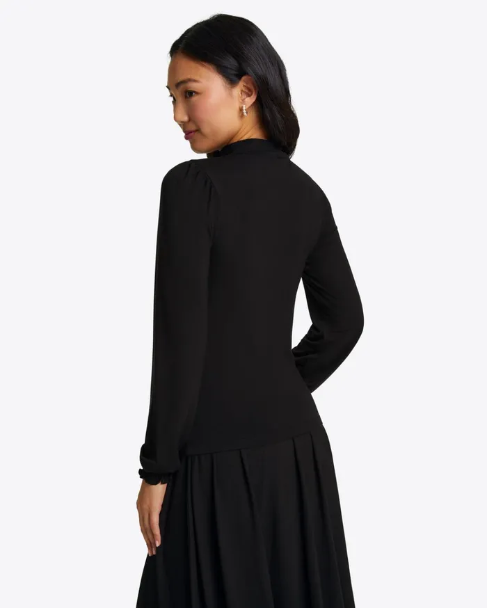 Draper James Knit Turtleneck In Black Women Tops