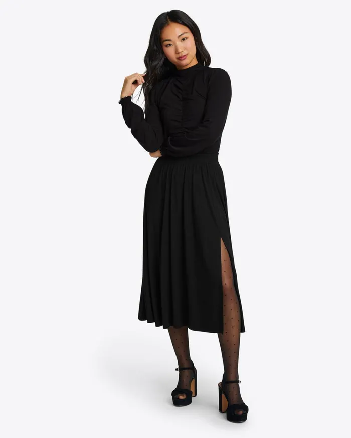 Draper James Knit Turtleneck In Black Women Tops