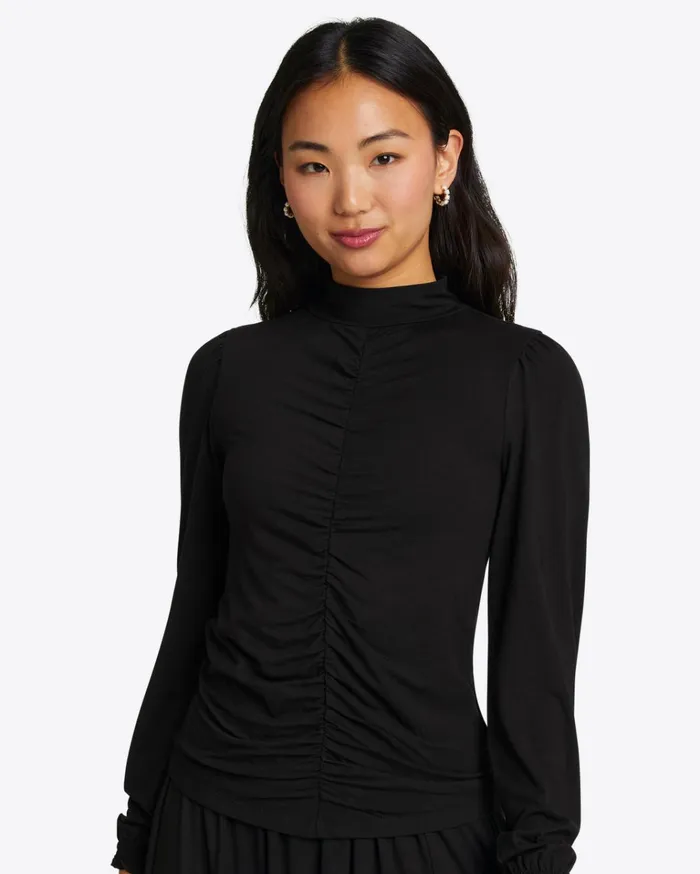 Draper James Knit Turtleneck In Black Women Tops