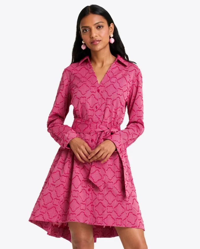 Draper James Layla Shirtdress In Textured Stripe Women Dresses