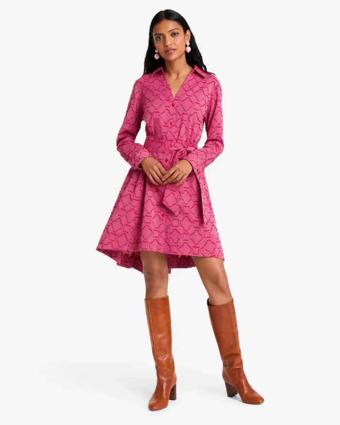 Draper James Layla Shirtdress In Textured Stripe Women Dresses