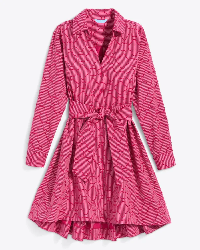 Draper James Layla Shirtdress In Textured Stripe Women Dresses