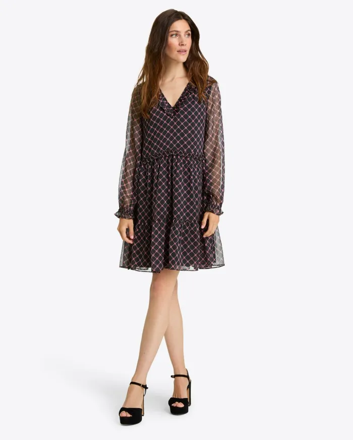 Draper James Lorrie LongSleeve Dress In Crinkle Chiffon Women Dresses
