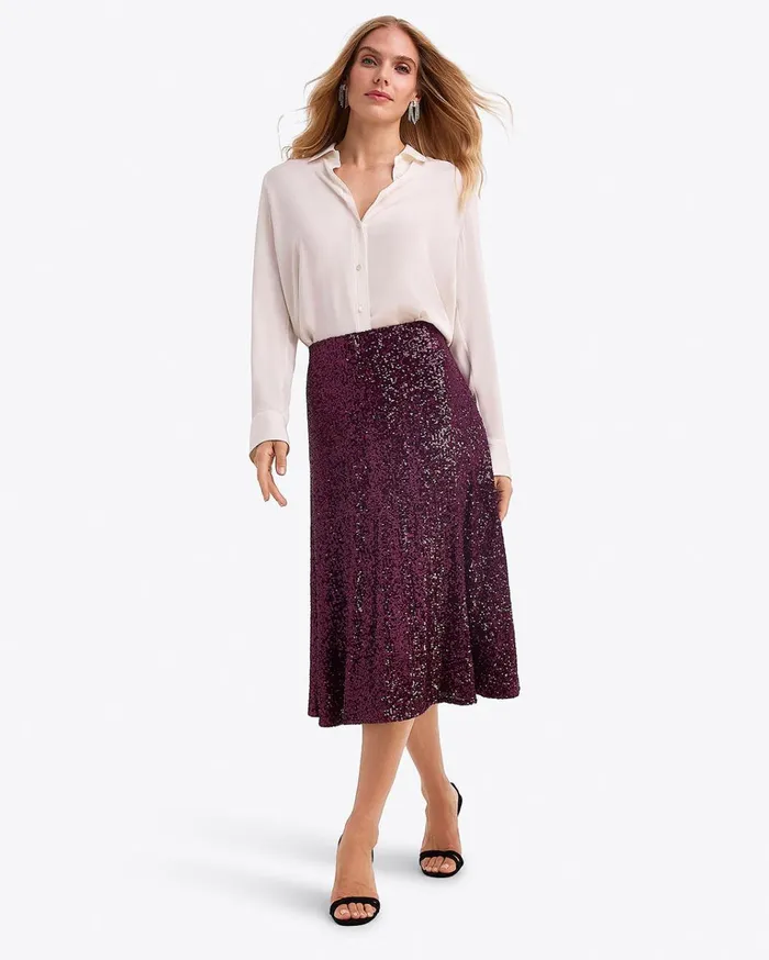 Draper James Midi Skirt In Sequins Women Bottoms and Skirts