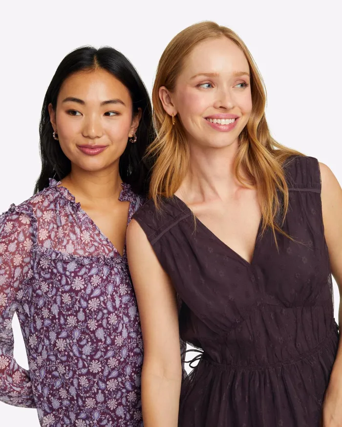 Draper James Morgan Top In Plum Tulle Women Tops