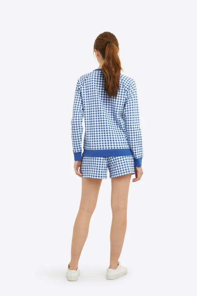 Draper James Natalie Sweat Shorts In Gingham Women Lounge and Pajamas