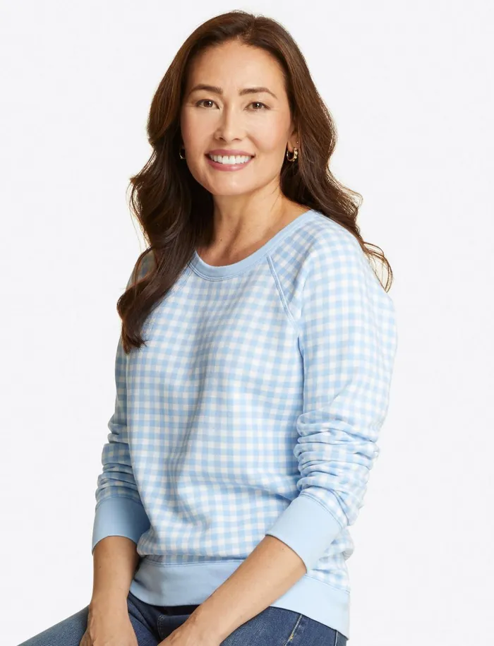 Draper James Natalie Sweatshirt In Gingham Women Sweaters