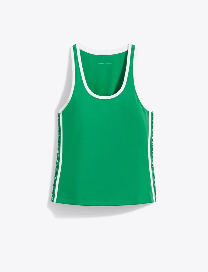 Draper James Panel Tank Top In Green Wildflower Ditsy Women Tops
