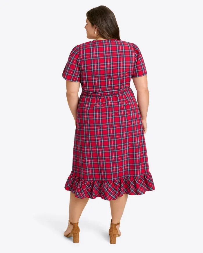 Draper James Reba Midi Wrap Dress In Angie Plaid Women Dresses