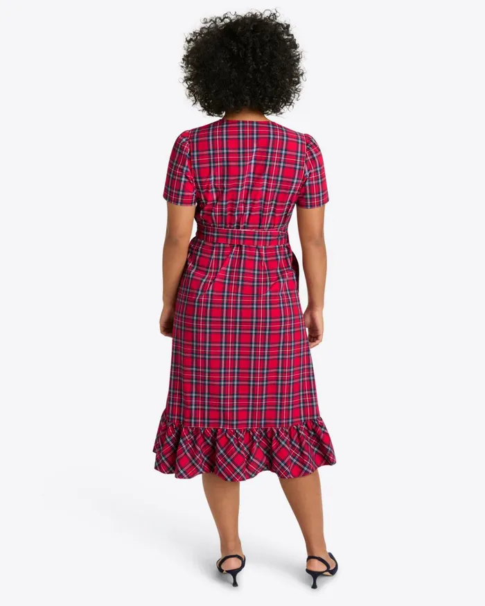 Draper James Reba Midi Wrap Dress In Angie Plaid Women Dresses