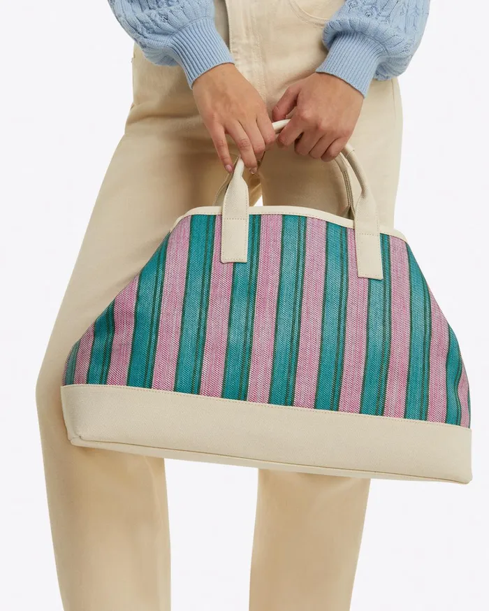 Draper James Stripe Canvas Tote Women Handbags