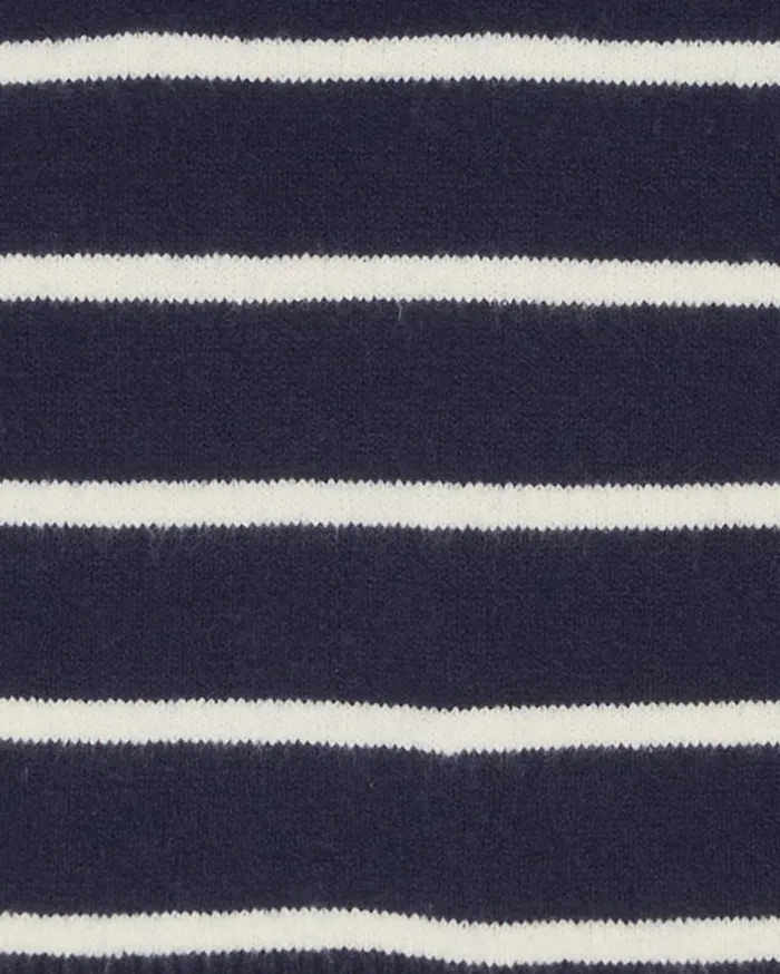 Draper James Striped Quarter Zip Sweater In Mariner Stripe Women Tops