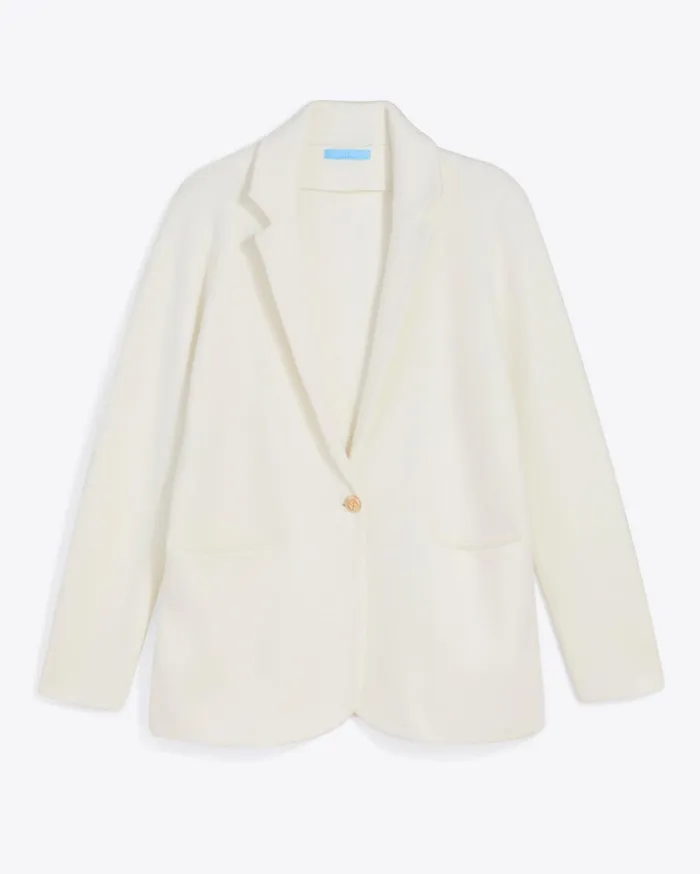 Draper James Sweater Knit Blazer In Magnolia White Women Jackets and Outerwear