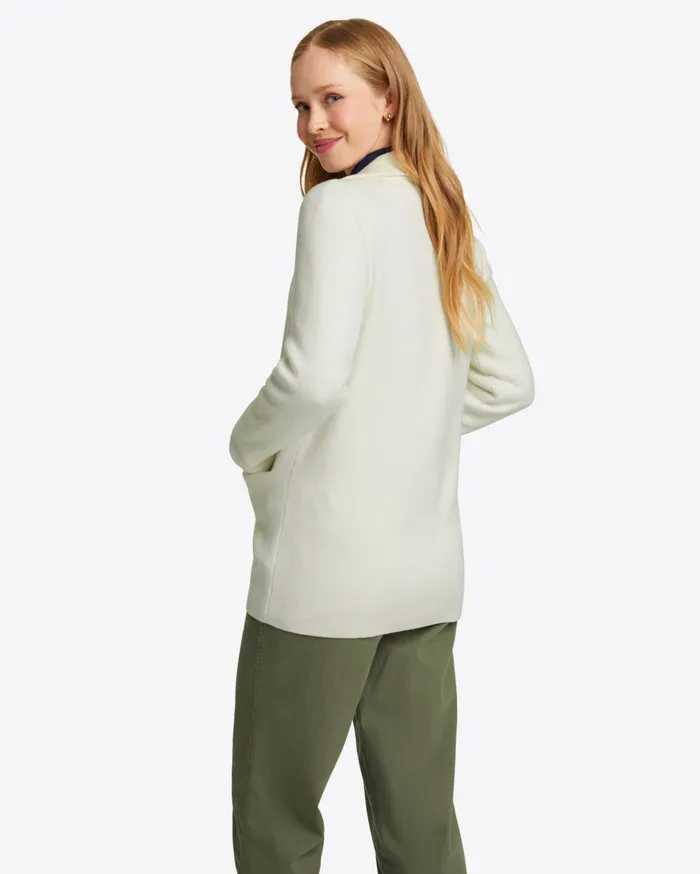 Draper James Sweater Knit Blazer In Magnolia White Women Jackets and Outerwear