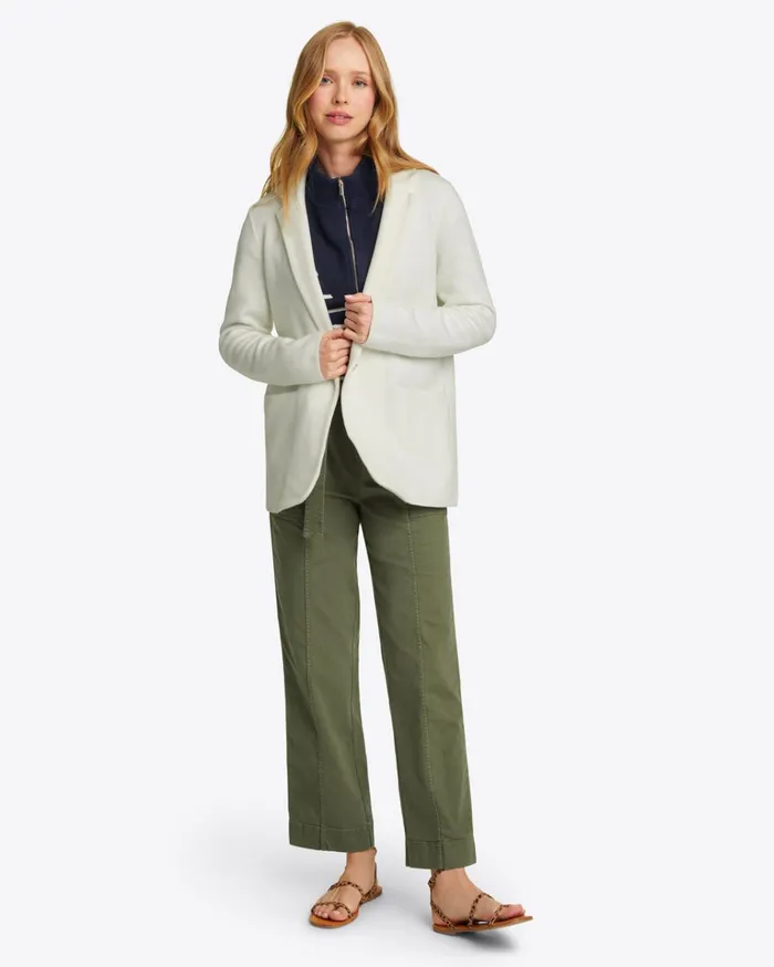 Draper James Sweater Knit Blazer In Magnolia White Women Jackets and Outerwear