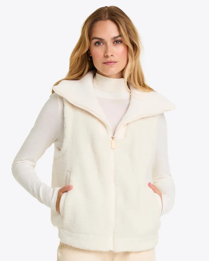 Draper James Teddy Vest Women Jackets and Outerwear