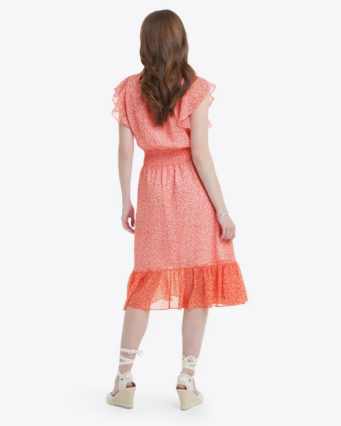 Draper James Tenille Dress In Tangerine Floral Women Dresses