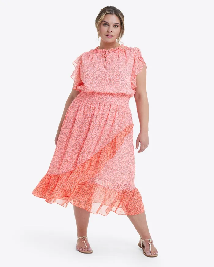 Draper James Tenille Dress In Tangerine Floral Women Dresses