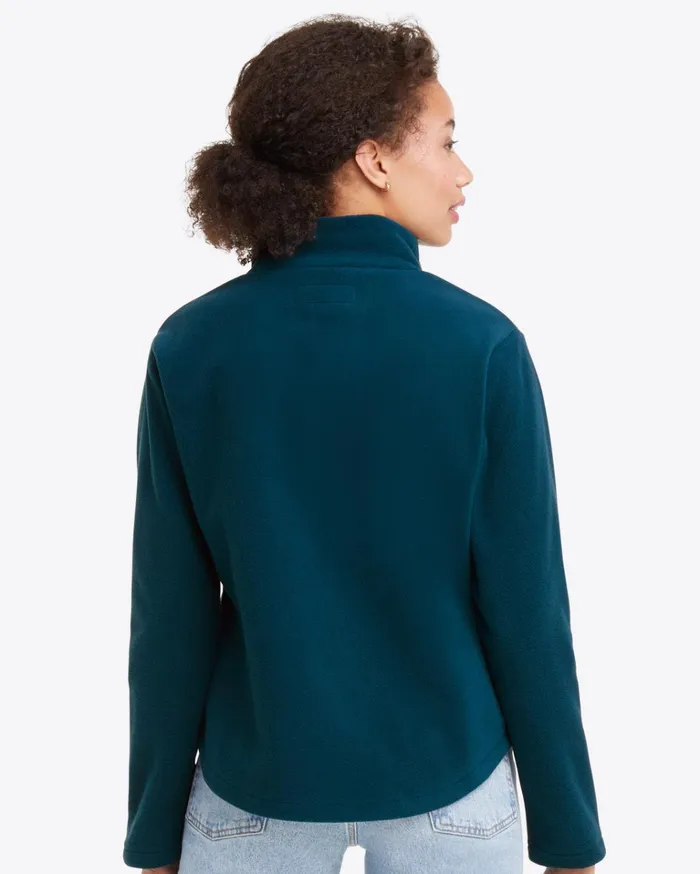 Draper James Turtleneck Pullover Fleece In Teal Women Tops