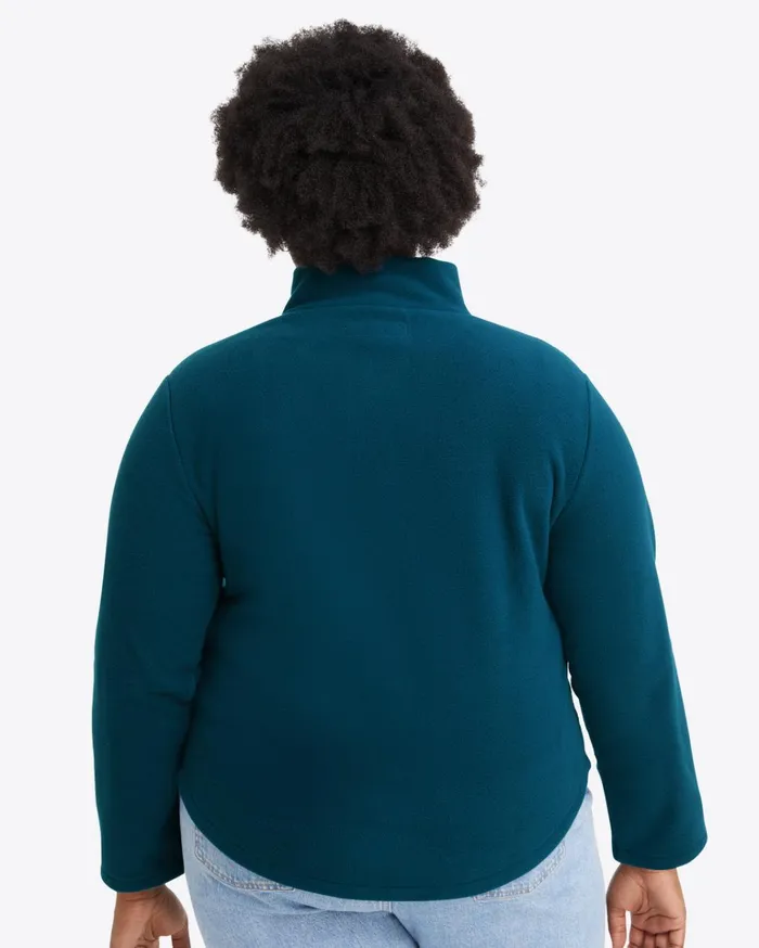 Draper James Turtleneck Pullover Fleece In Teal Women Tops