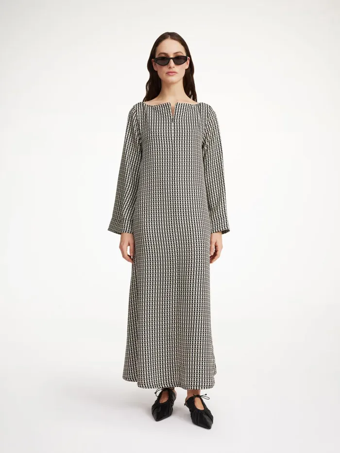 Dresses Women By Malene Birger Bajune Maxi Dress Black Monogram