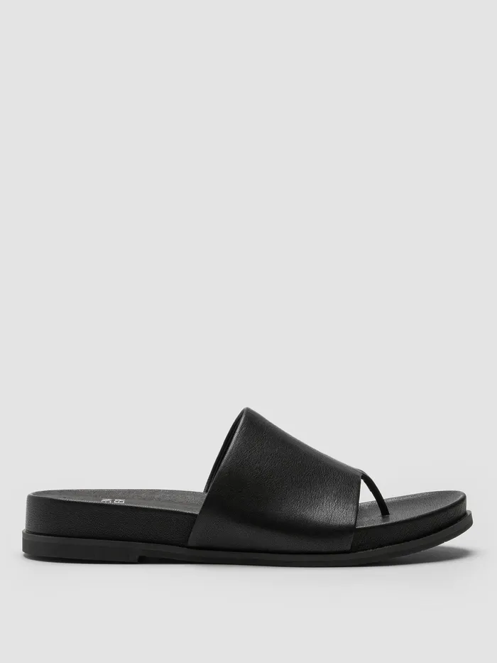 Duet Tumbled Leather Sandal Black Women Eileen Fisher Shoes