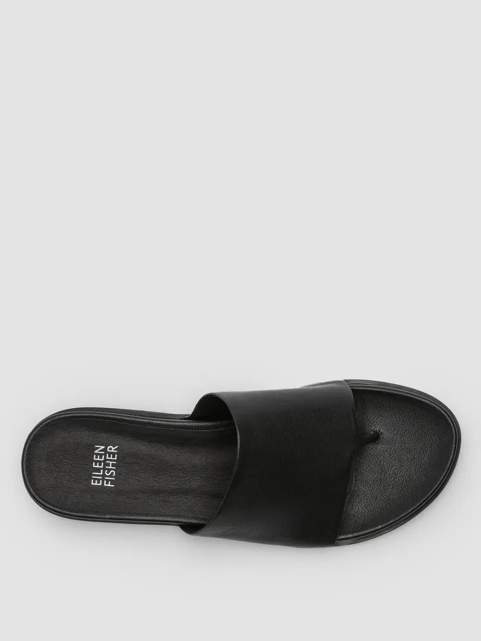 Duet Tumbled Leather Sandal Black Women Eileen Fisher Shoes