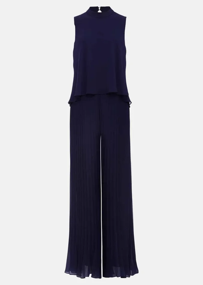 Eden Navy Pleated Jumpsuit Navy Women Phase Eight Dresses