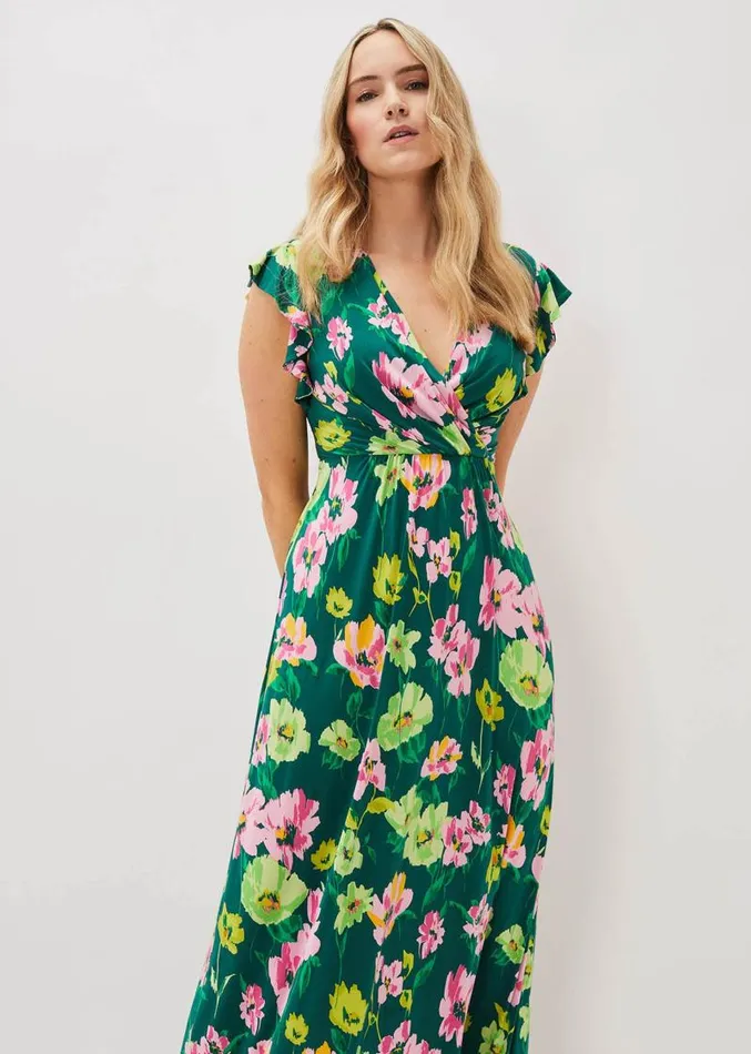 Effie Floral Jersey Maxi Dress Tealmulti Women Phase Eight Dresses
