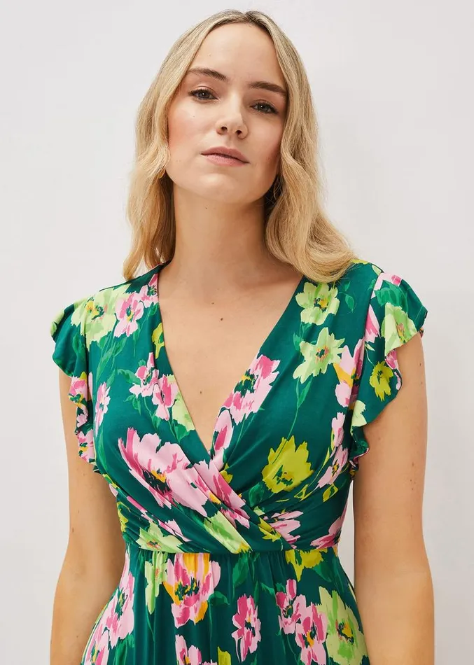 Effie Floral Jersey Maxi Dress Tealmulti Women Phase Eight Dresses