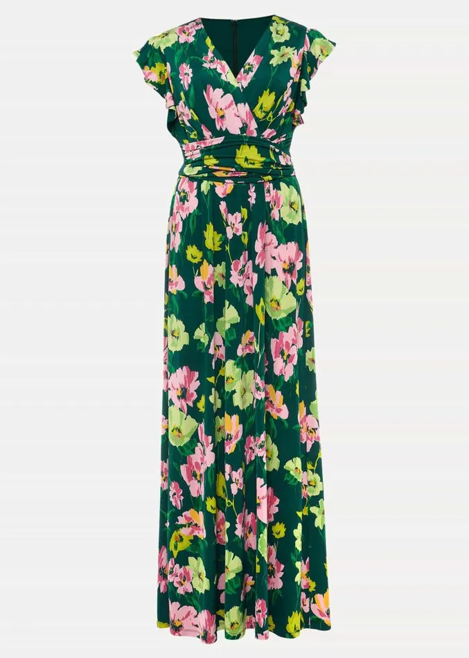 Effie Floral Jersey Maxi Dress Tealmulti Women Phase Eight Dresses
