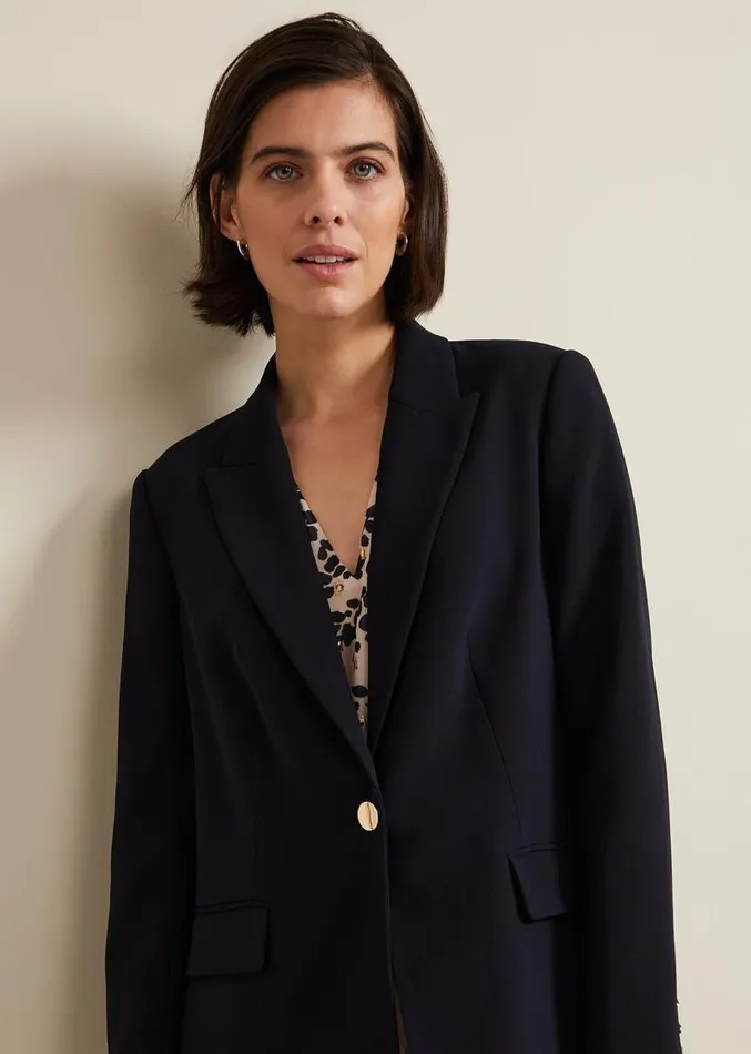 Elandra Navy Tux Blazer Navy Women Phase Eight Jackets