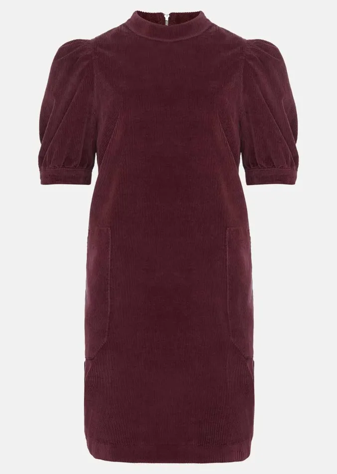 Elektra Corduroy Dress Burgundy Women Phase Eight Dresses